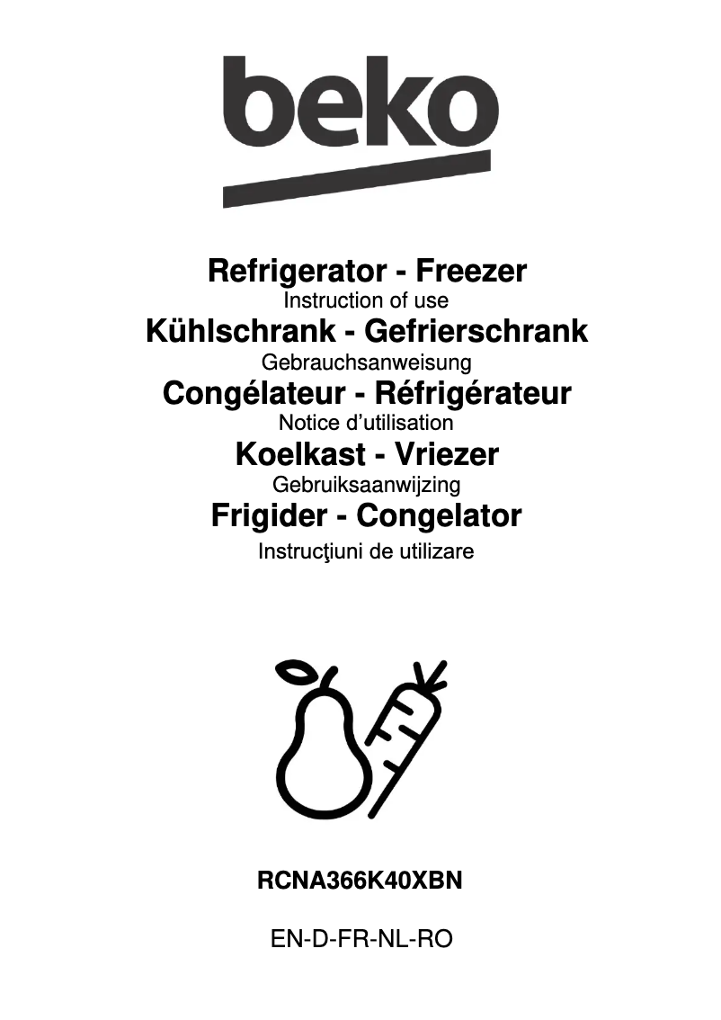 Page n°1 - Fiche technique Beko RCNA366K40XBN