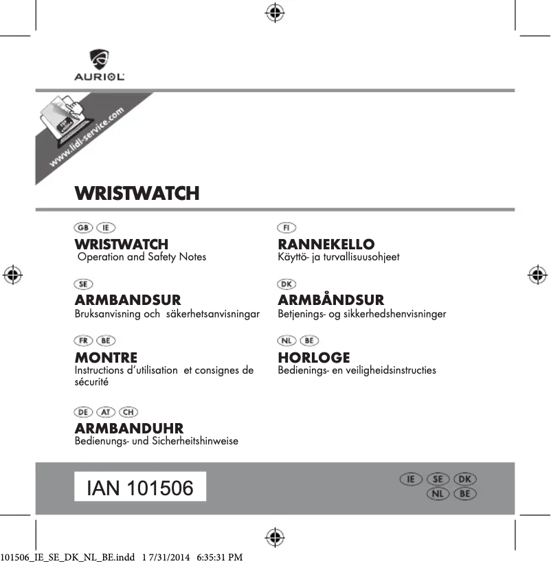 Page 1 de la notice Manuel utilisateur Auriol IAN 101506