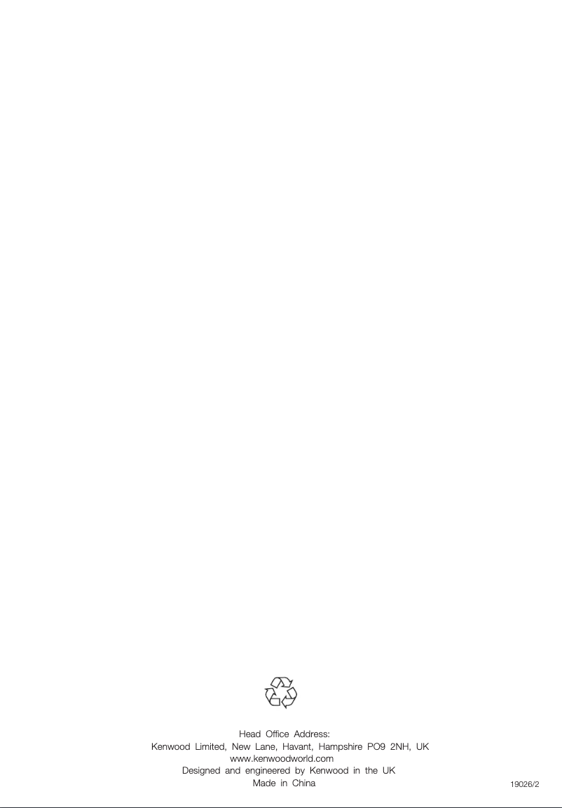 Page n°1 - Manuel utilisateur Kenwood FP126