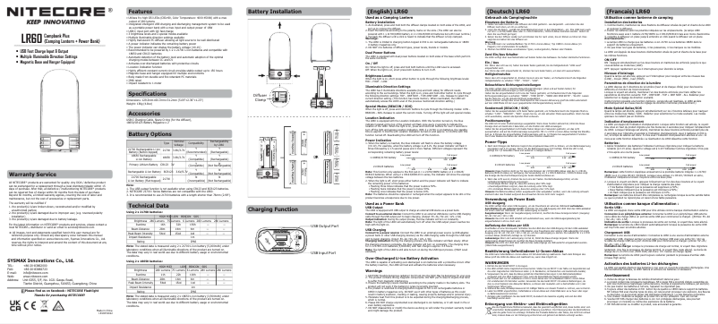 Page 1 de la notice Manuel utilisateur Nitecore LR60
