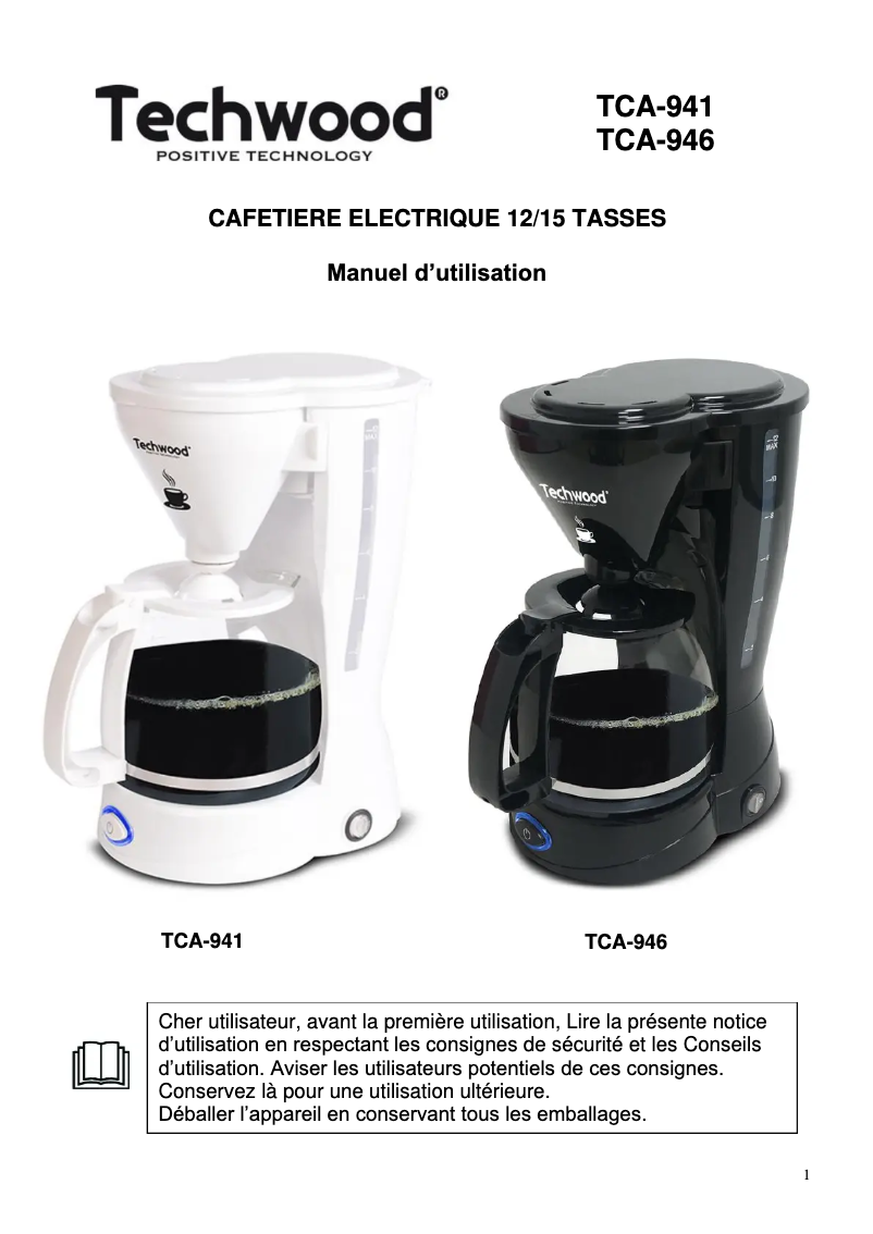Image de la première page du manuel de l'appareil TCA-946