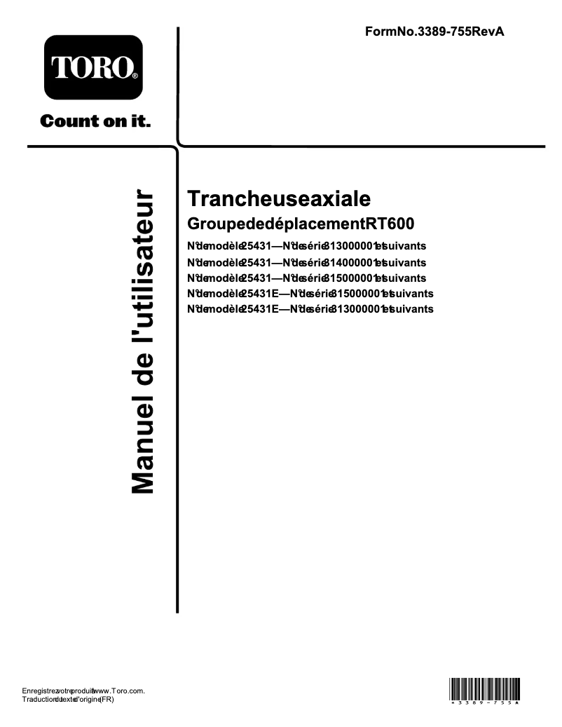 Image de la première page du manuel de l'appareil Centerline 25431E