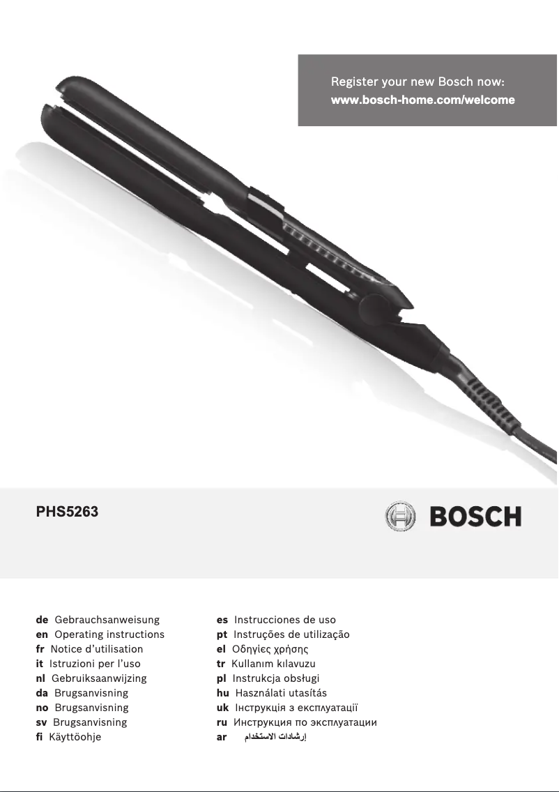 Page 1 de la notice Manuel utilisateur Bosch BrilliantCare Quattro-Ion