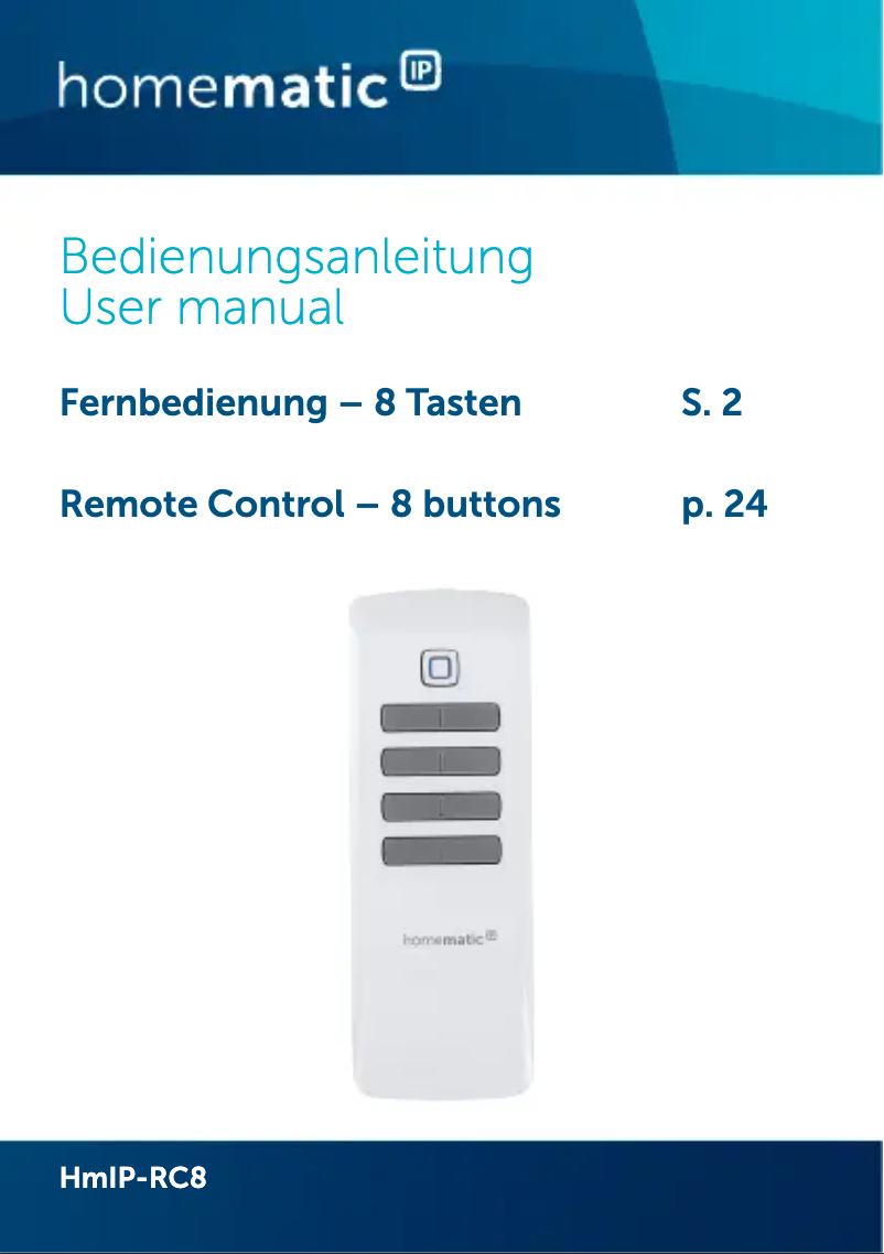 Page n°1 - Manuel utilisateur Homematic IP HmIP-RC8
