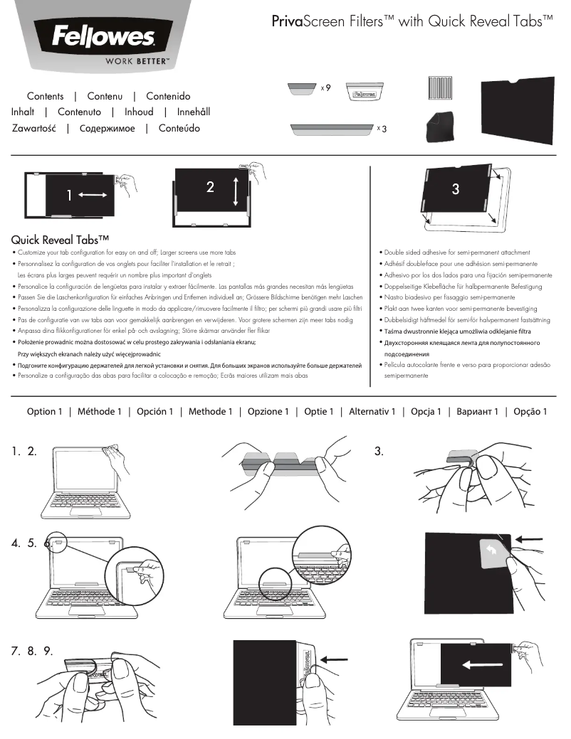 Page 1 de la notice Manuel utilisateur Fellowes PrivaScreen 4800501