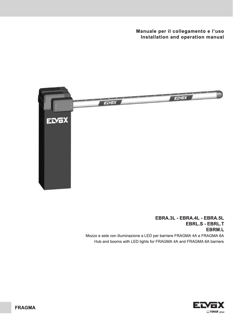 Page 1 de la notice Manuel utilisateur Vimar ELVOX EBRA.5L