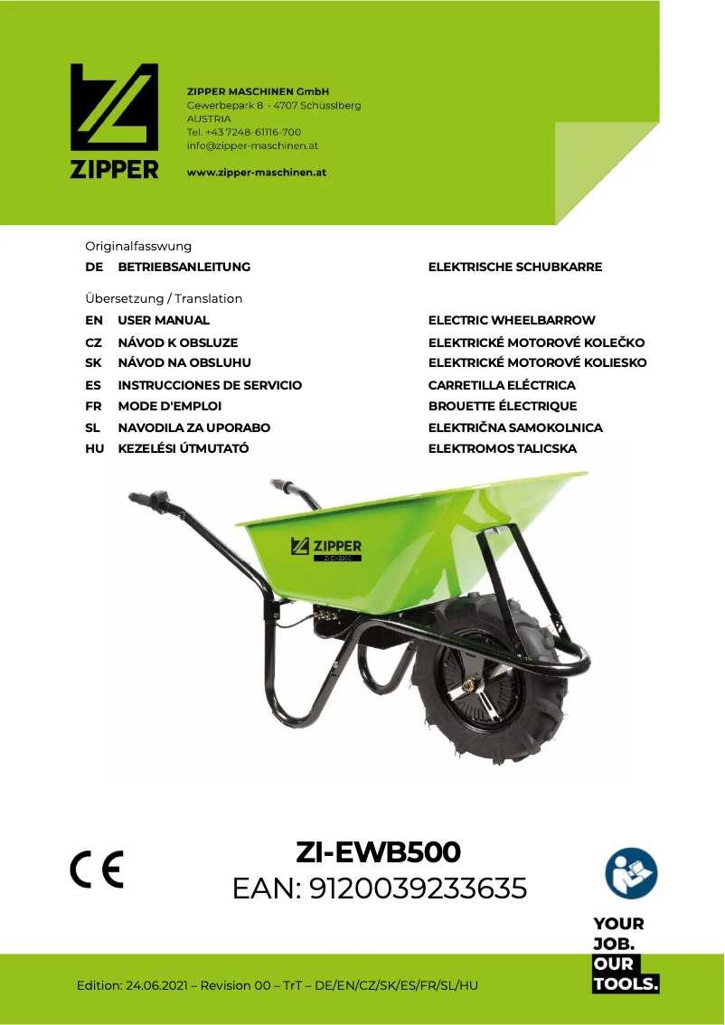 Page 1 de la notice Manuel utilisateur Zipper ZI-EWB500