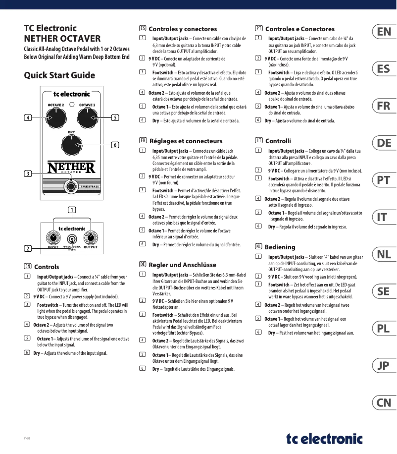 Image de la première page du manuel de l'appareil NETHER OCTAVER