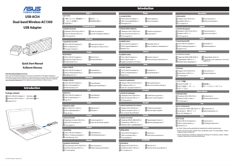 Page 1 de la notice Manuel utilisateur Asus USB-AC54