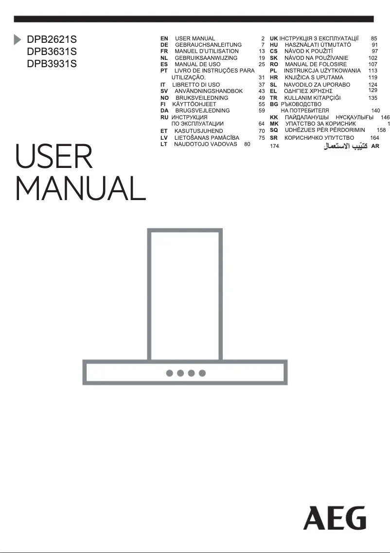 Page 1 de la notice Manuel utilisateur AEG DPB3931S