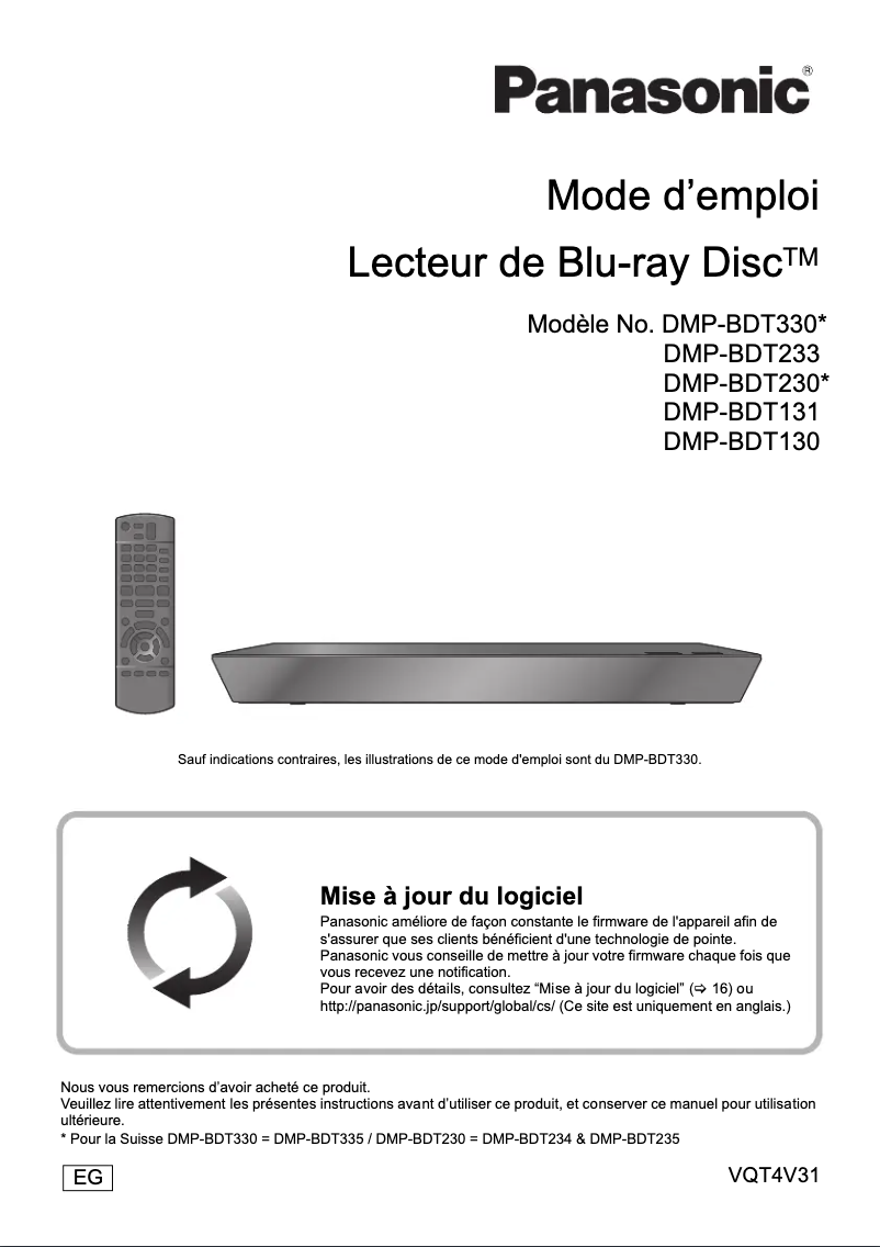 Image de la première page du manuel de l'appareil DMP-BDT235