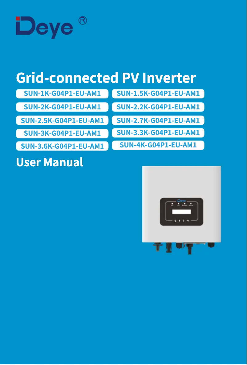 Page 1 de la notice Manuel utilisateur Deye SUN-3.3K-G04P1-EU-AM1