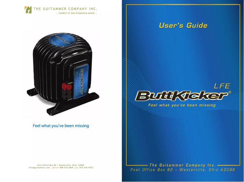 Page 1 de la notice Manuel utilisateur ButtKicker BK-LFE