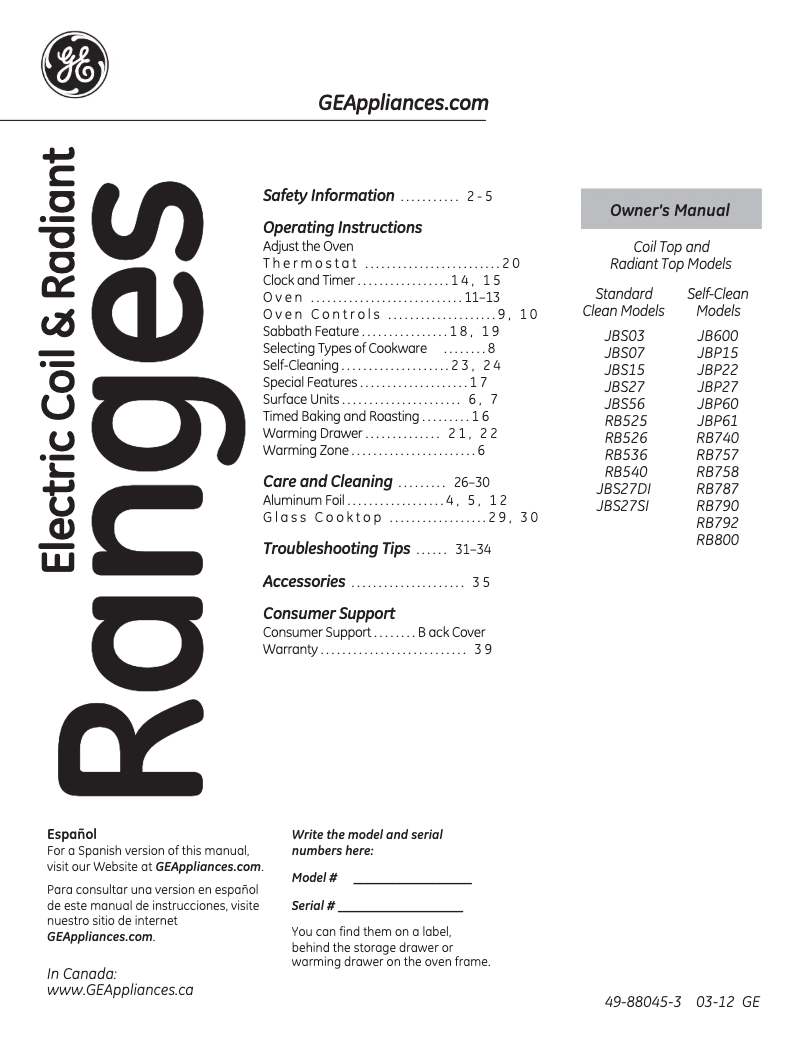 Image de la première page du manuel de l'appareil RB525DDWW