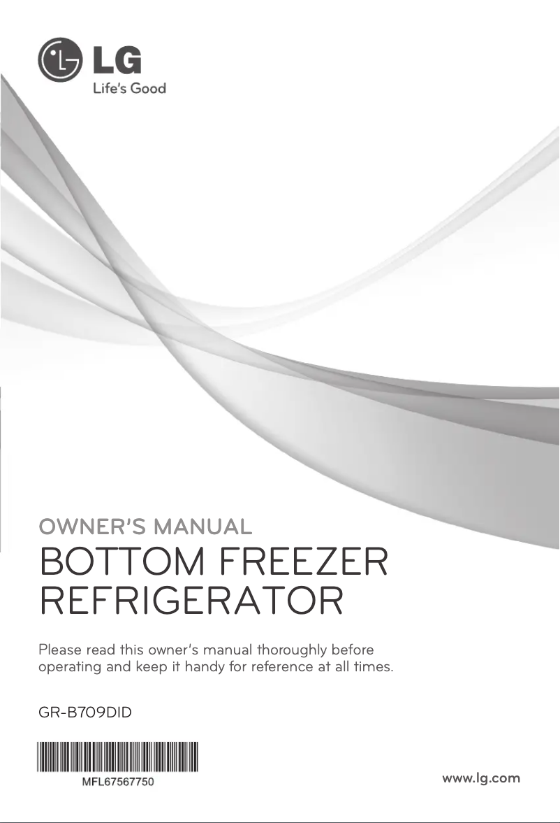 Page 1 de la notice Manuel utilisateur LG GR-B709DID