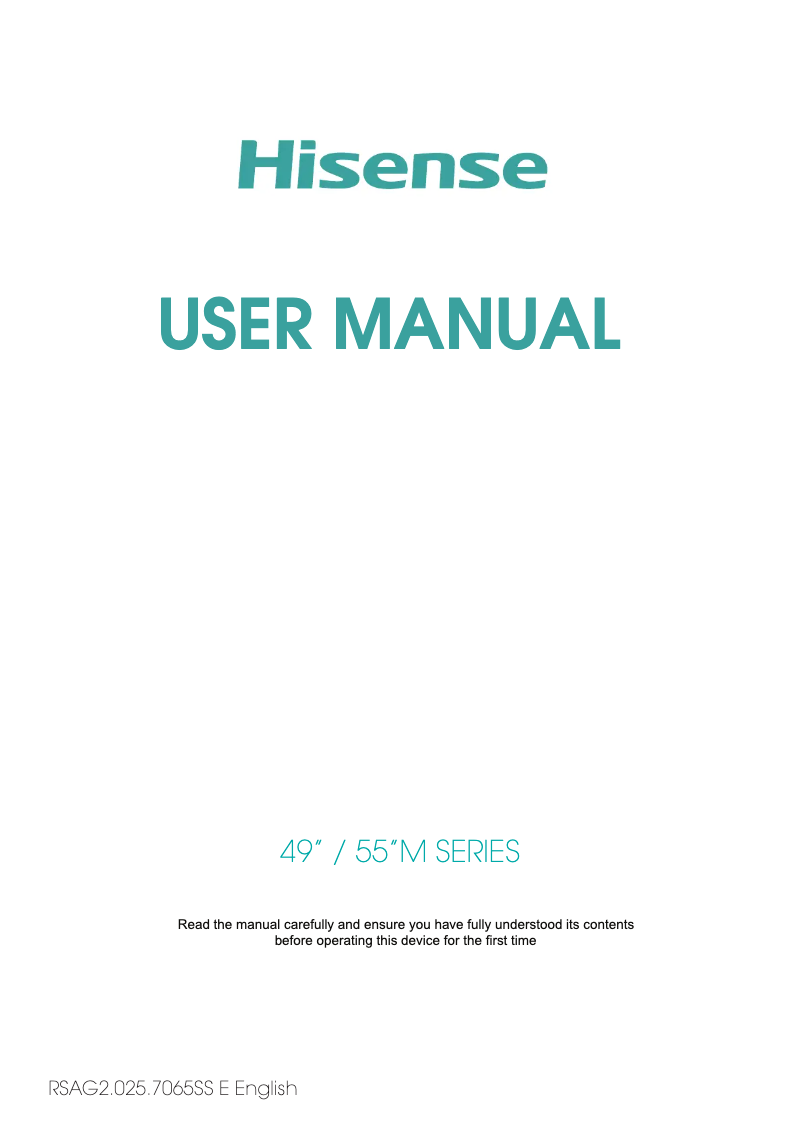 Page 1 de la notice Manuel utilisateur Hisense 49BM66AE