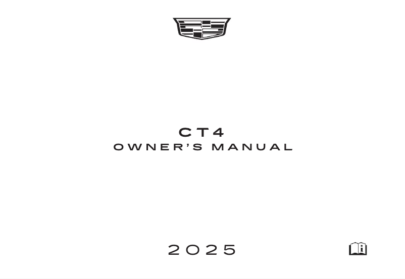 Page 1 of the manual User Manual Cadillac CT4 (2025)