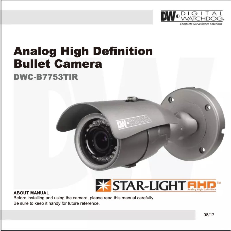 Page 1 de la notice Manuel utilisateur Digital Watchdog Star-Light AHD DWC-B7753TIR