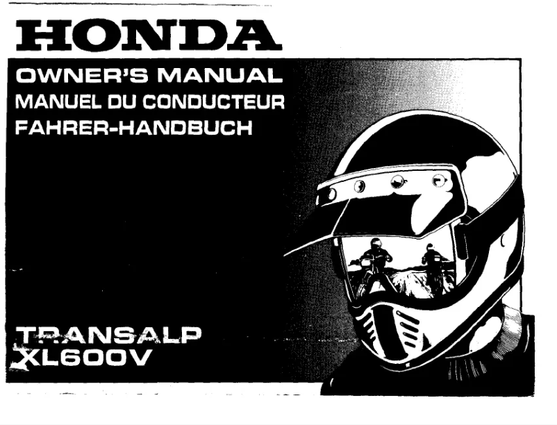 Image de la première page du manuel de l'appareil Transalp XL600V (1995)