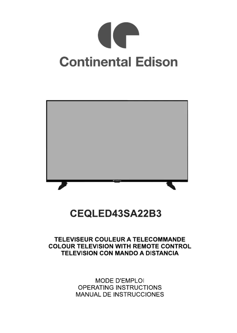 Image de la première page du manuel de l'appareil CEQLED43SA22B3