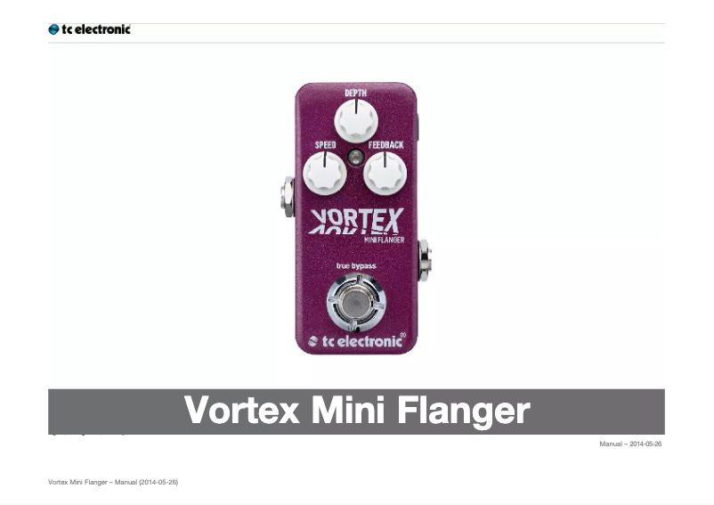 Página 1 del manual Manual de instrucciones TC Electronic Vortex Mini Flanger
