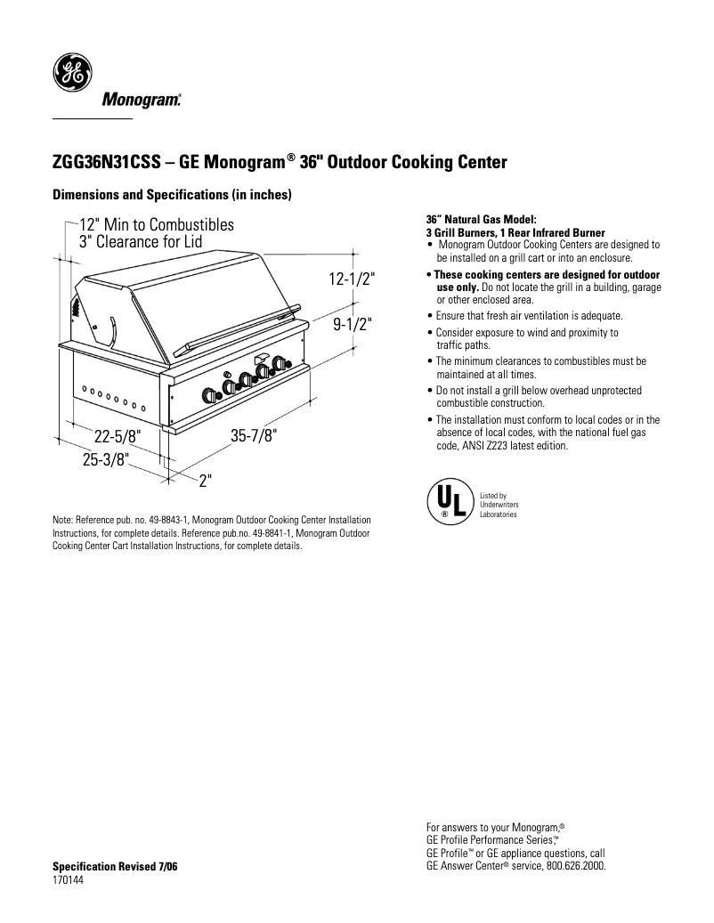 Imagen de la primera página del manual del dispositivo ZGG36N31CSS