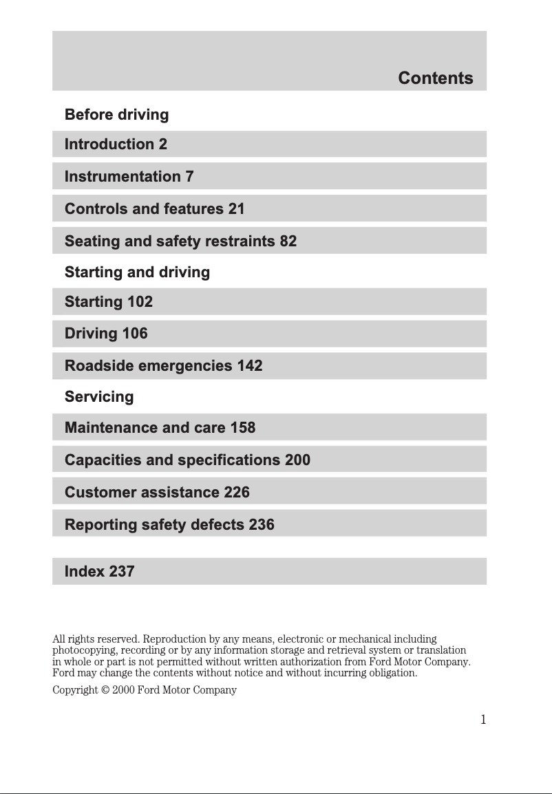 Page 1 de la notice Manuel utilisateur Ford F-650 (2001)