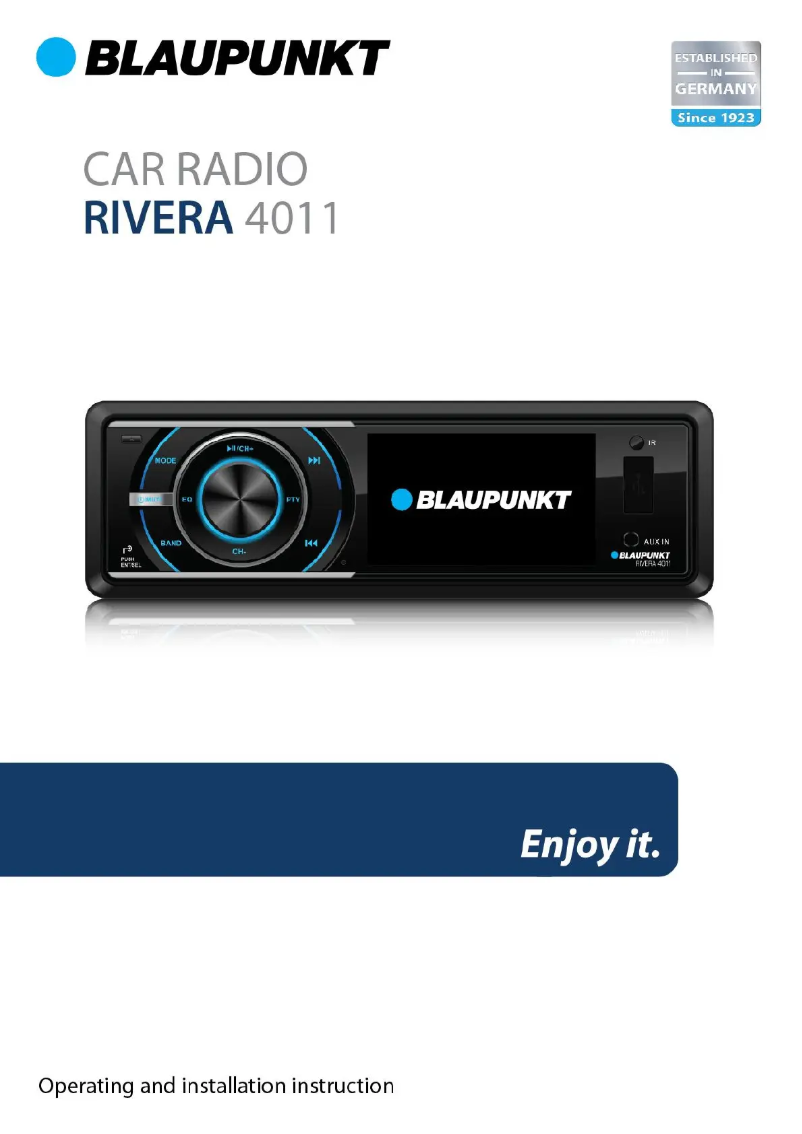 Página 1 del manual Manual de usuario Blaupunkt Rivera 4011