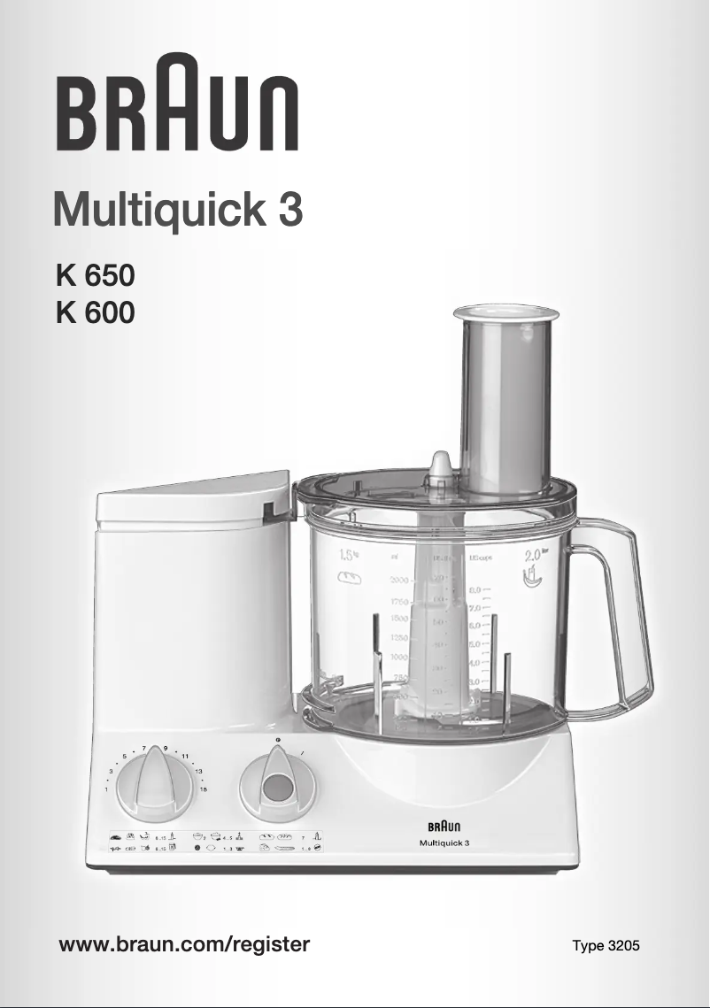 Page n°1 - Manuel utilisateur Braun Multiquick 3 K 650