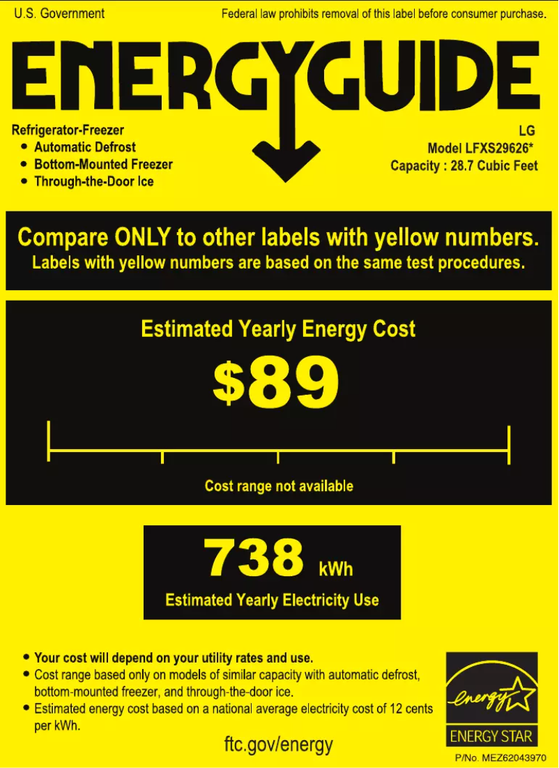 Página 1 del manual Etiqueta energética LG LFXS29626