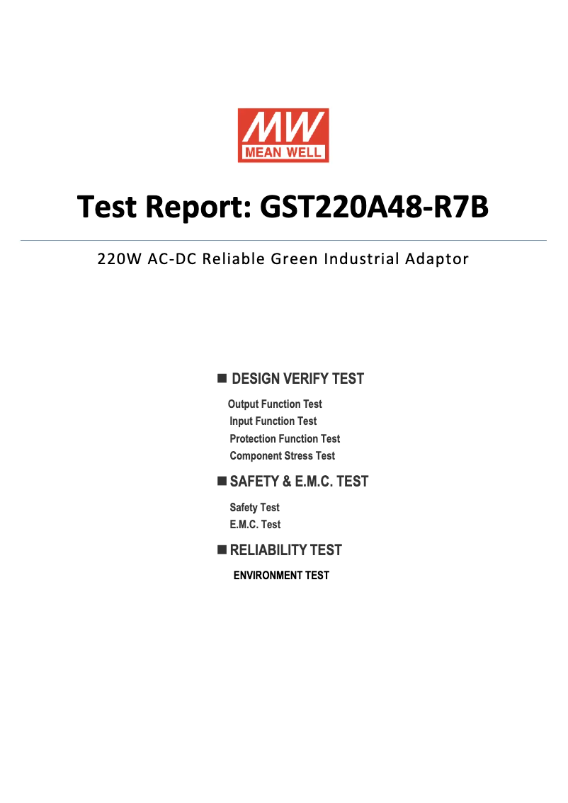 Page n°1 - Fiche technique Mean Well GST220A48-R7B