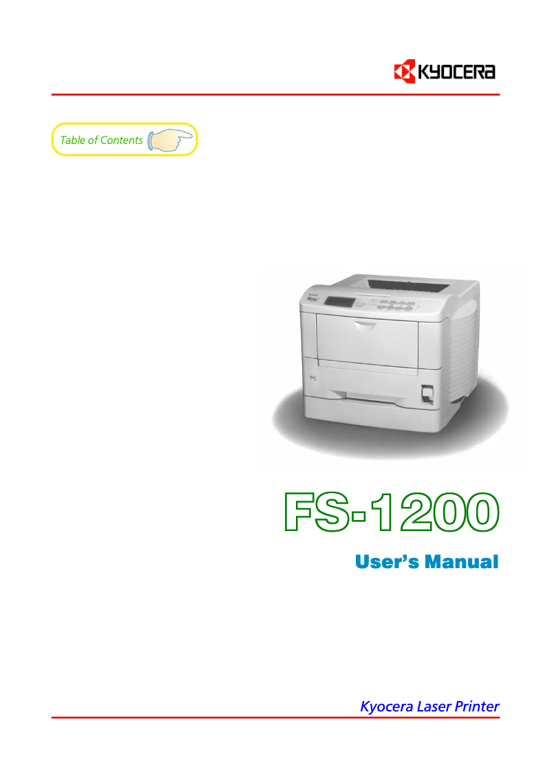 Page 1 de la notice Manuel utilisateur Kyocera FS-1200