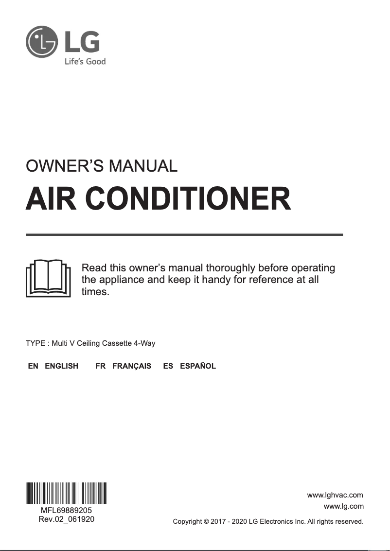 Page 1 de la notice Manuel utilisateur LG ARNU093TRD4