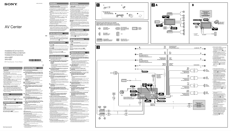 Page 1 de la notice Guide d'installation Sony XAV-622