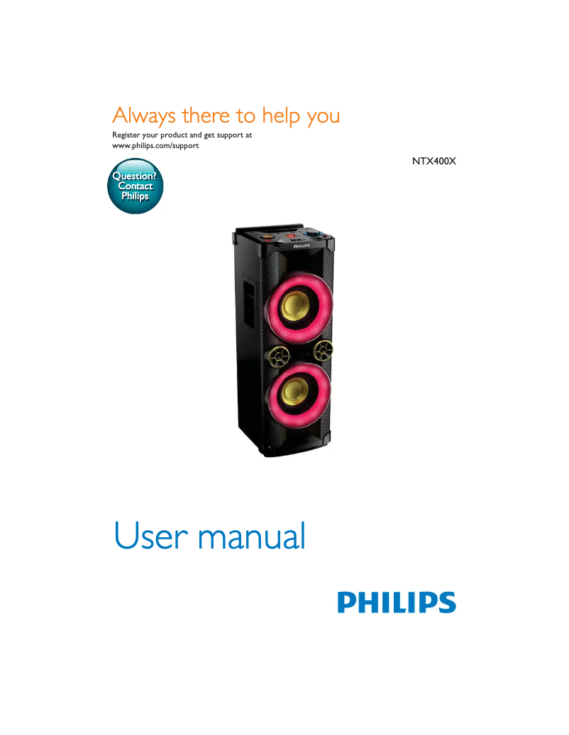 Page n°1 - Manuel utilisateur Philips NTX400X