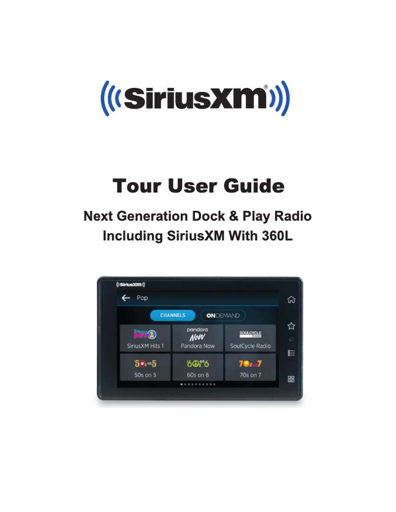Page 1 de la notice Manuel utilisateur SiriusXM SXWB1V1