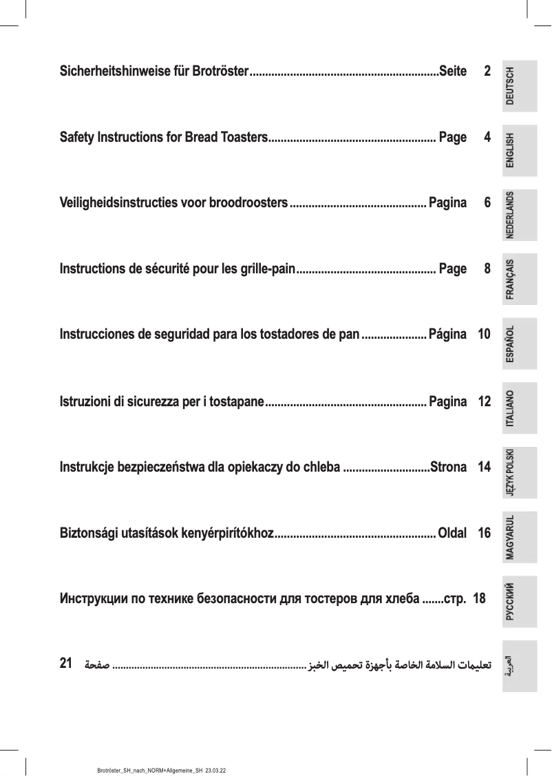 Image de la première page du manuel de l'appareil TA 3554