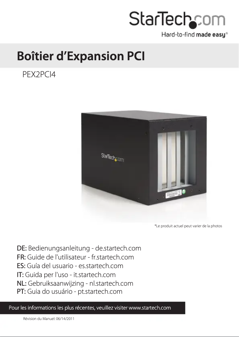 Image de la première page du manuel de l'appareil PEX2PCI4