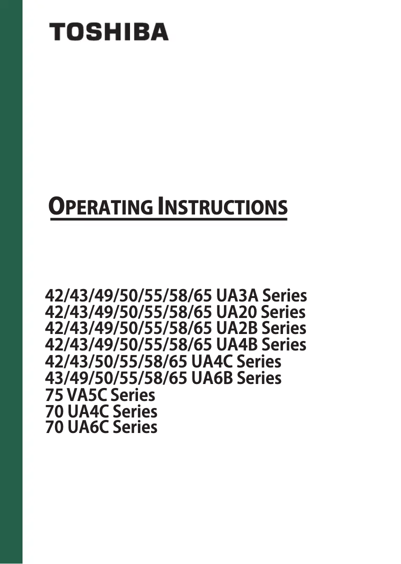 Page 1 de la notice Manuel utilisateur Toshiba 43UA2063DGL