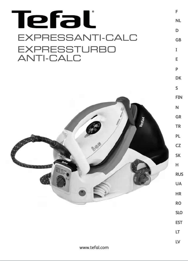 Page n°1 - Manuel utilisateur Tefal Express Anti-Calc GV7255
