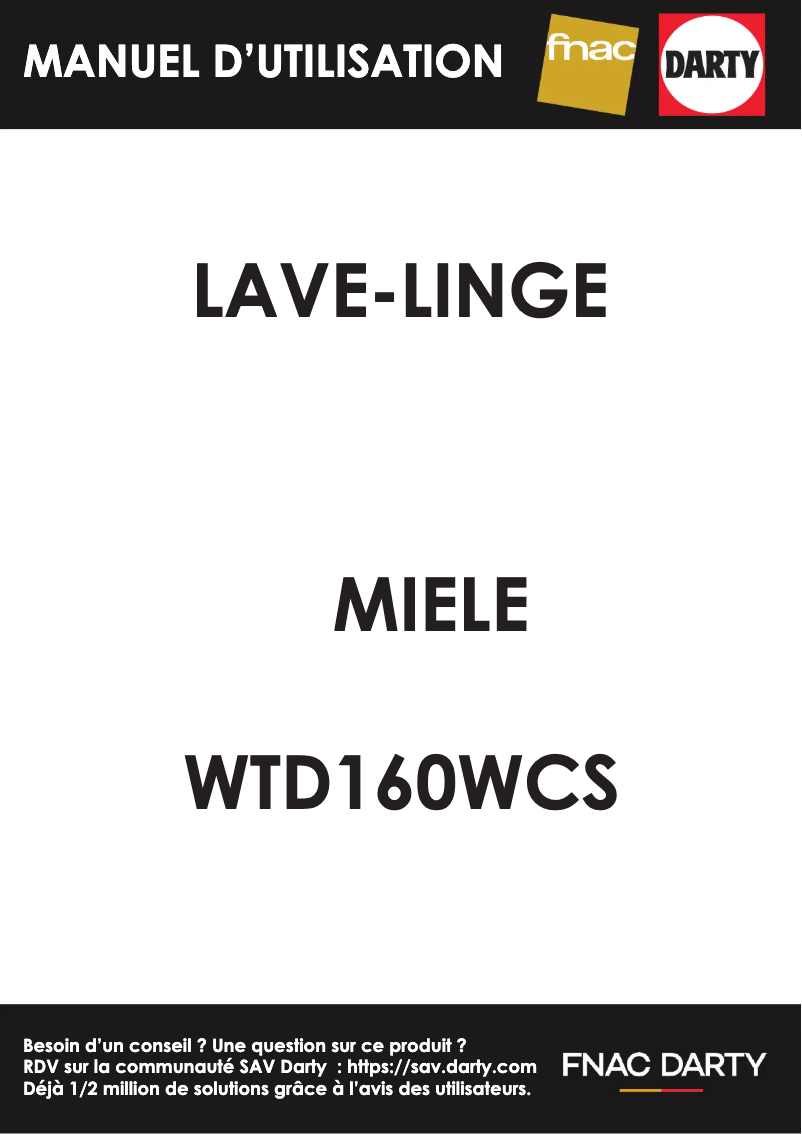 Page n°1 - Fiche technique Miele WTD 160 WCS
