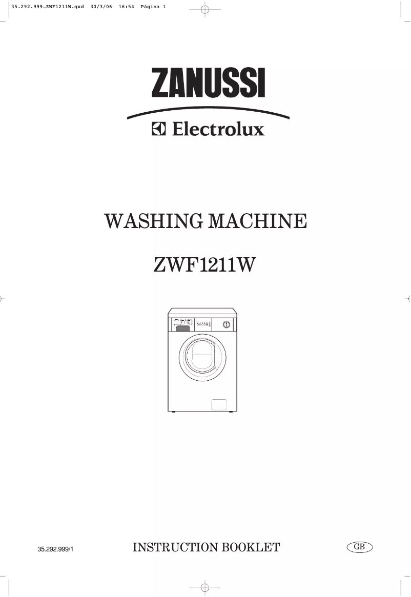 Page 1 de la notice Manuel utilisateur Zanussi-Electrolux ZWF 1211 W
