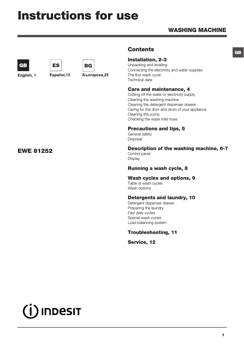 Imagen de la primera página del manual del dispositivo EWE 81252 W EU