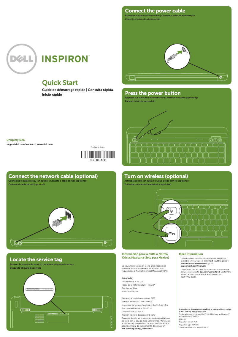 Image de la première page du manuel de l'appareil Inspiron 13z-N311z