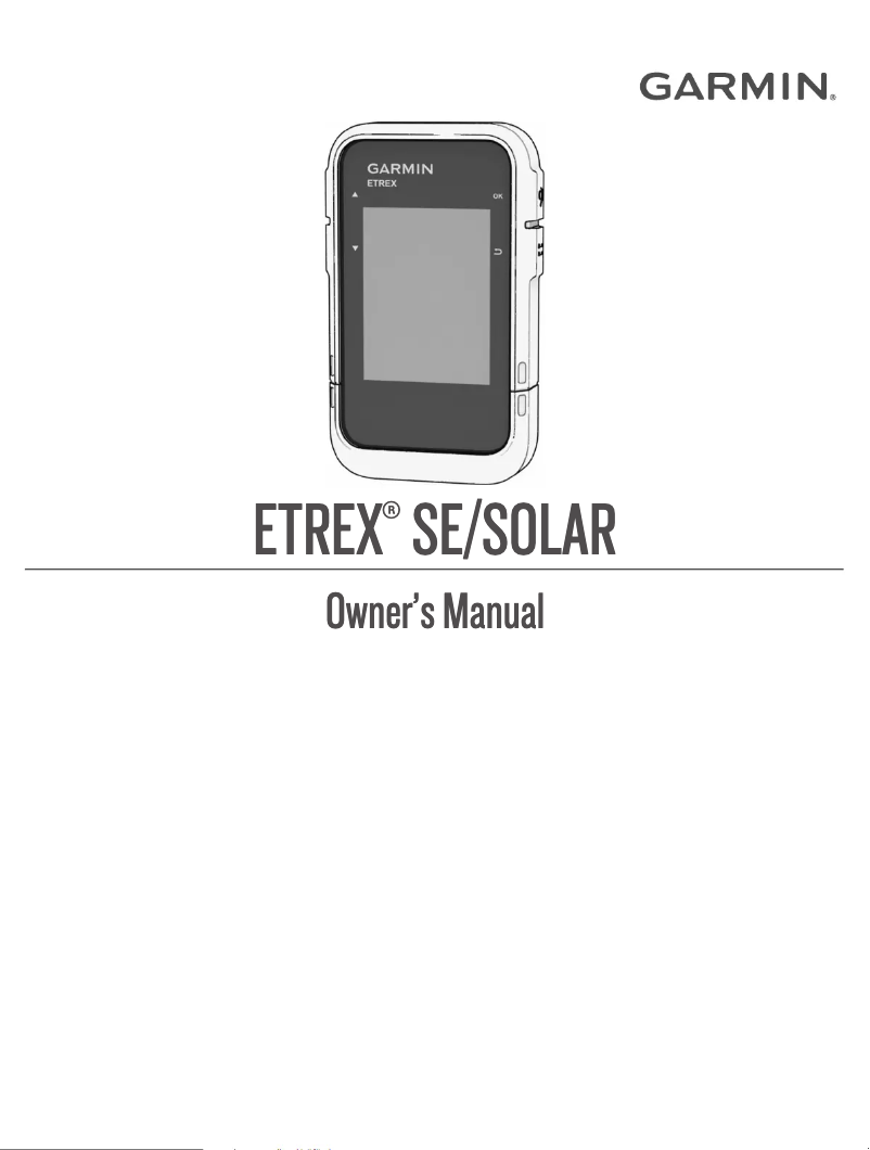 Page n°1 - Manuel utilisateur Garmin eTrex Solar