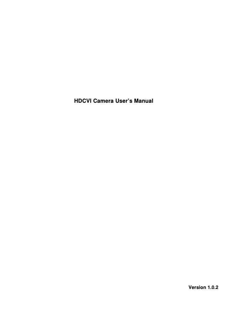 Page 1 de la notice Manuel utilisateur Dahua Technology DH-HAC-HDW1200R-VF