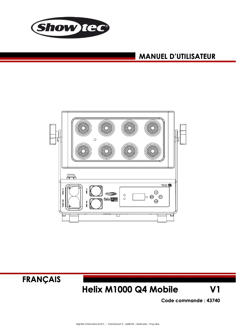 Page n°1 - Manuel utilisateur Showtec Helix M1000 Q4 Mobile