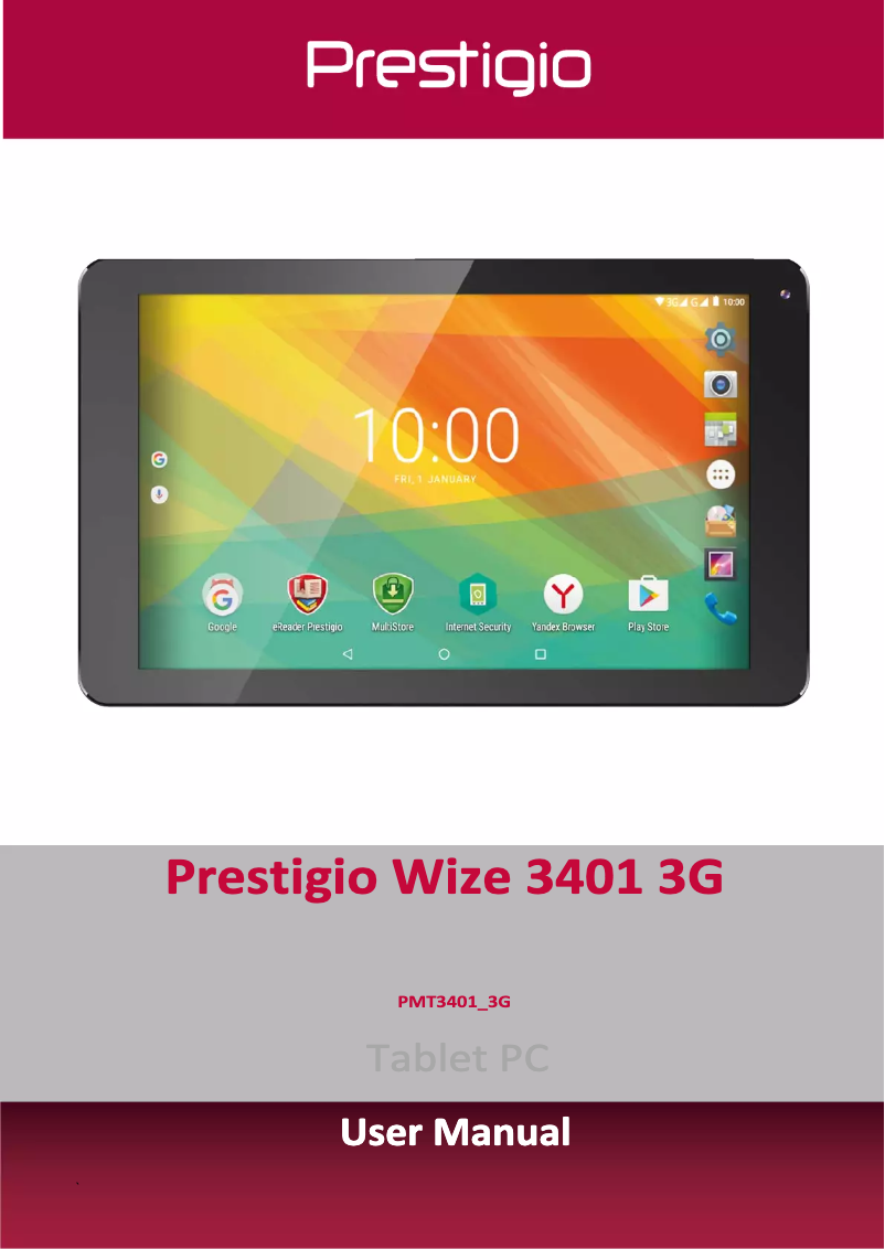 Page n°1 - Manuel utilisateur Prestigio MultiPad WIZE 3401