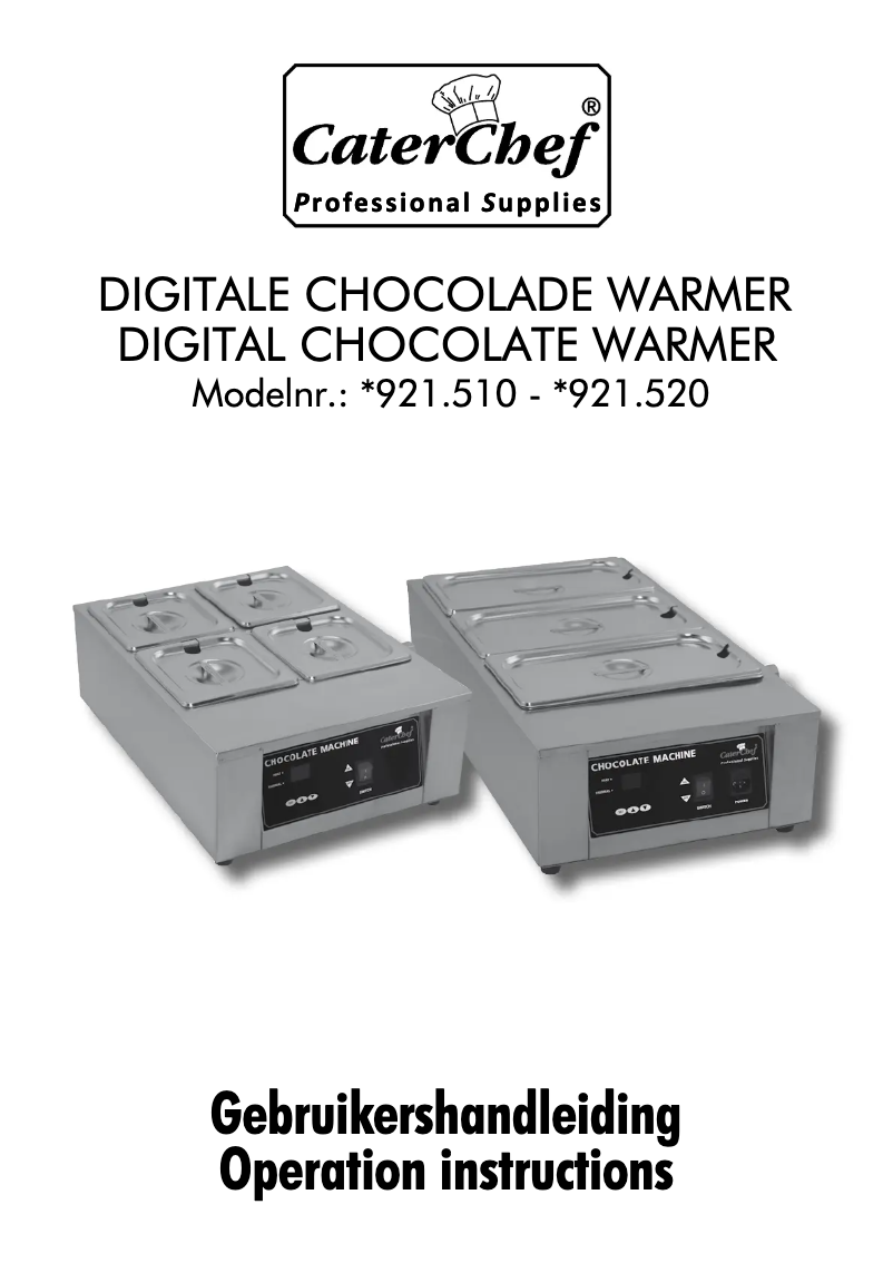 Page 1 de la notice Manuel utilisateur CaterChef 921520