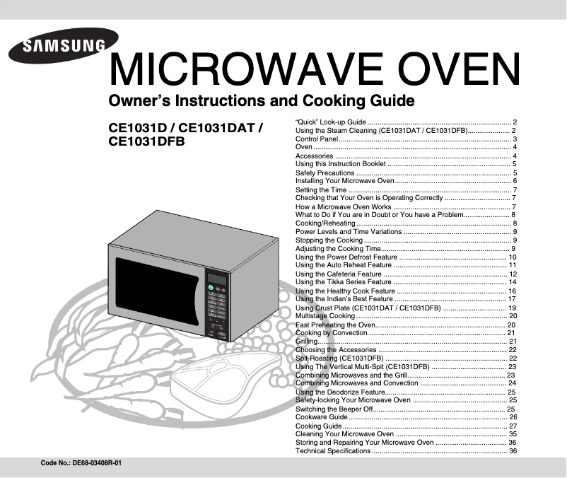 Image de la première page du manuel de l'appareil CE1031DFB